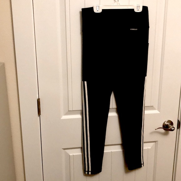 Adidas Aeroready Ankle Length Three Stripe Athletic Leggings Size S - Picture 4 of 7